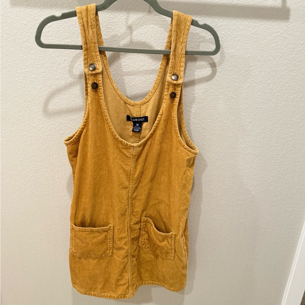 Blue Spice - Mustard Brown Corduroy Mini Dress